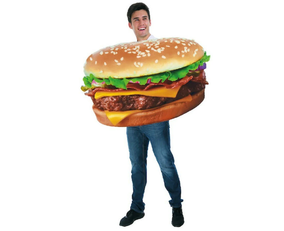 Adult Hamburger Costume Halloween Burger Party Funny Outfit