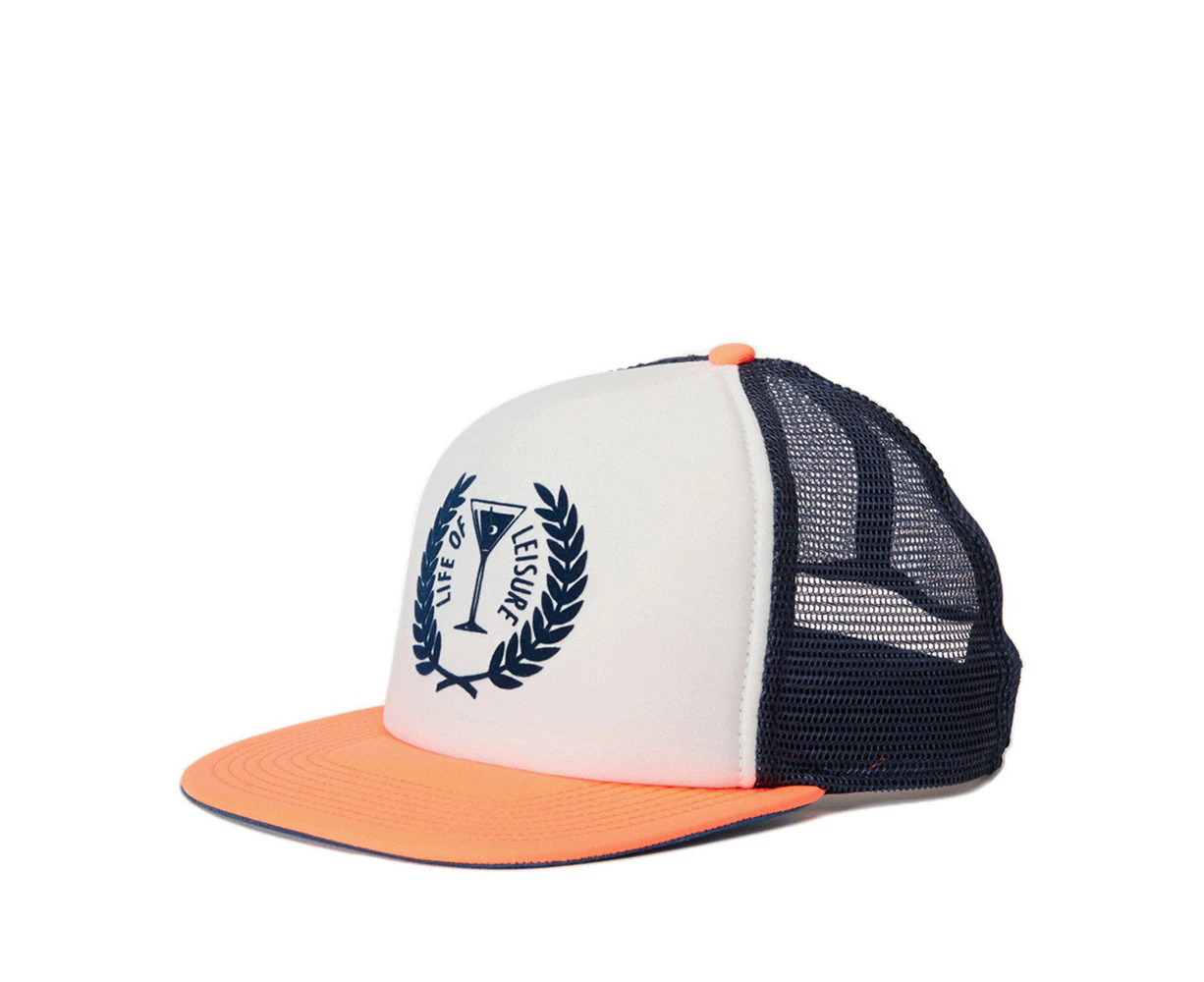 Goorin Mens Totally Radical Summer Baseball Cap Hat Casual Boat - White/Blue/Orange