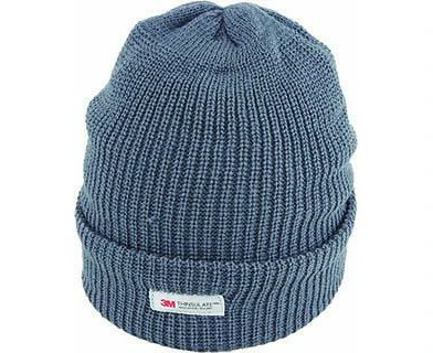 THINSULATE Acrylic Rib Knit BEANIE Hat Winter Thermal Lined Warmer Snow Ski - Charcoal Grey