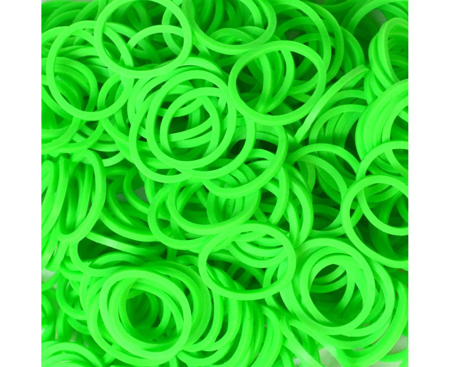 1200 pcs LOOM BANDS Rubber Refill Kit DIY Magical Bracelet 36S Clips,6 Hook - Plain Green