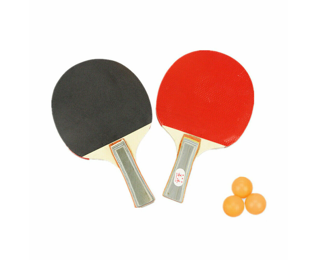 2 Players Table Tennis Set 2 Rackets Bats with 3 Ping Pong Balls Home Sports