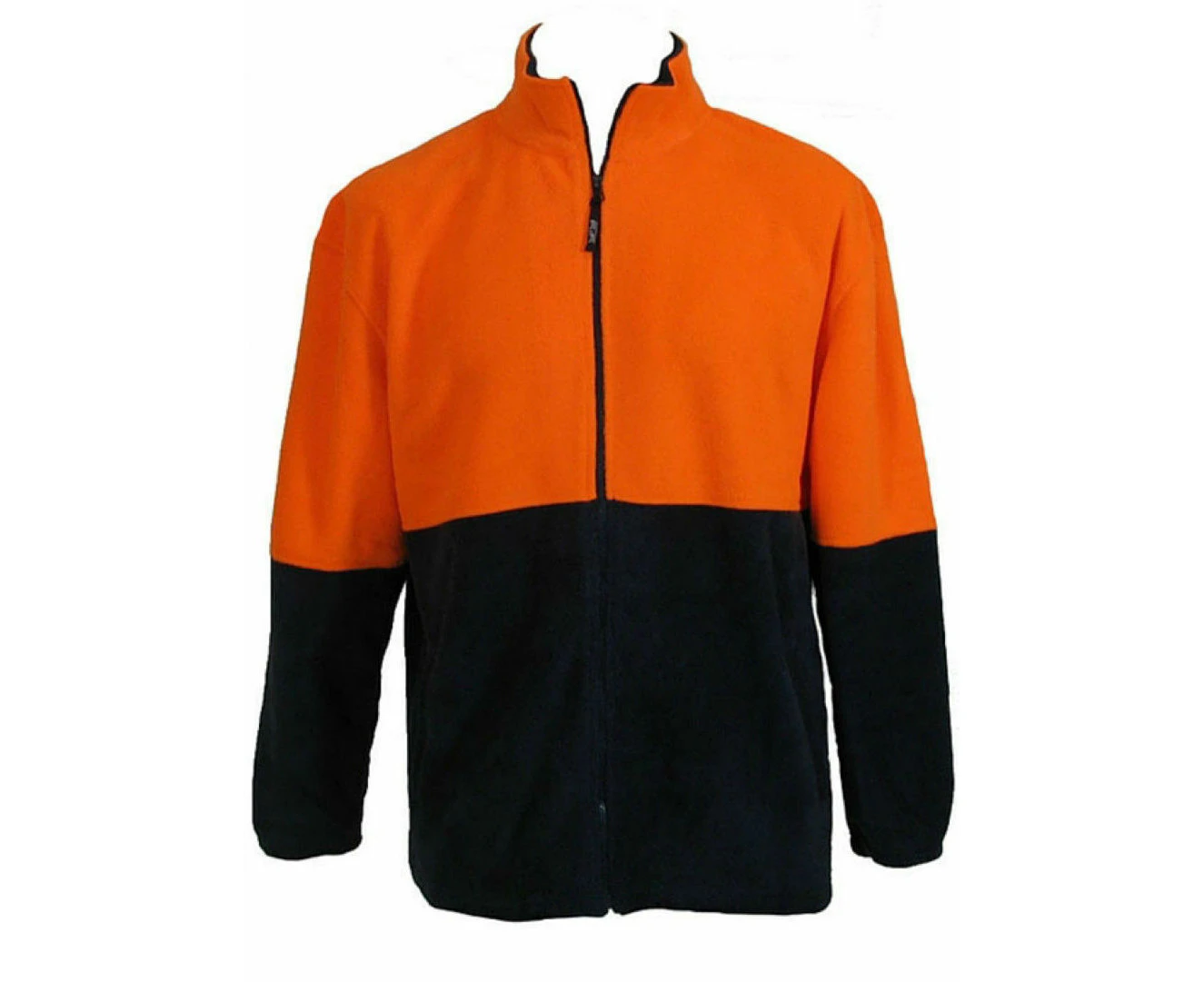 HI VIS POLAR FLEECE Jumper Full Zip Safety Workwear Fleecy Jacket Unisex - Orange