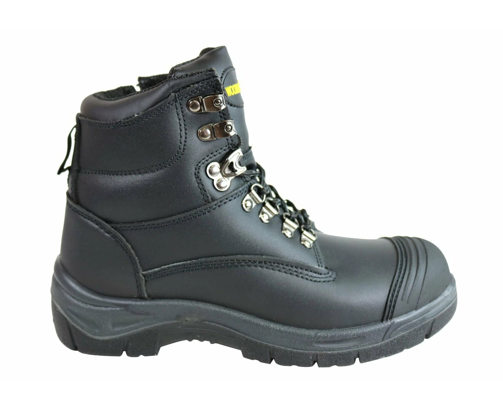 WOODLANDS Darwin Steel Cap Toe Safety BOOTS Side Zip Original Work Trade Shoes - Black