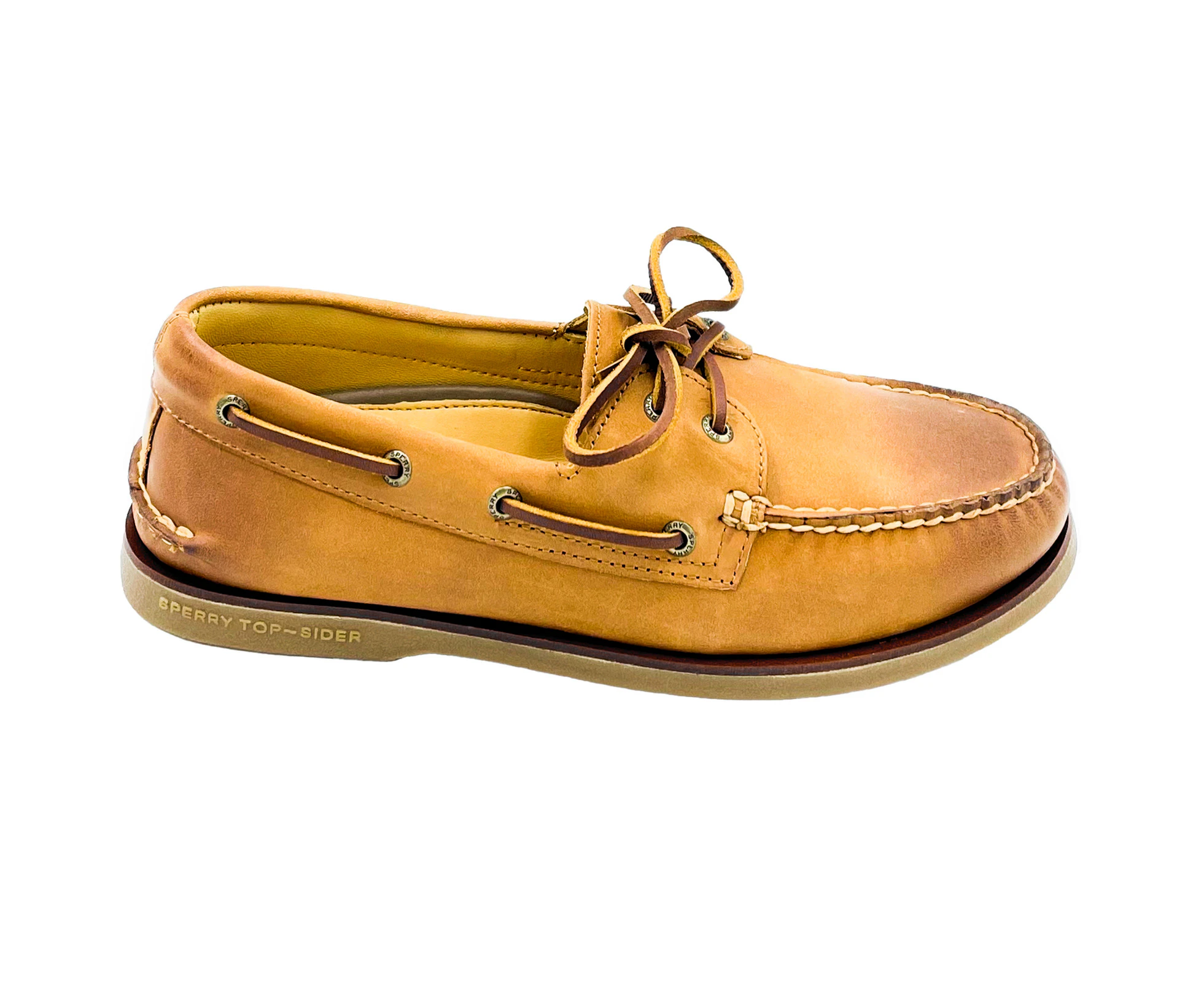 Sperry Mens A/O 2 Eye Leather Boat Shoes Gold Cup Moccasins