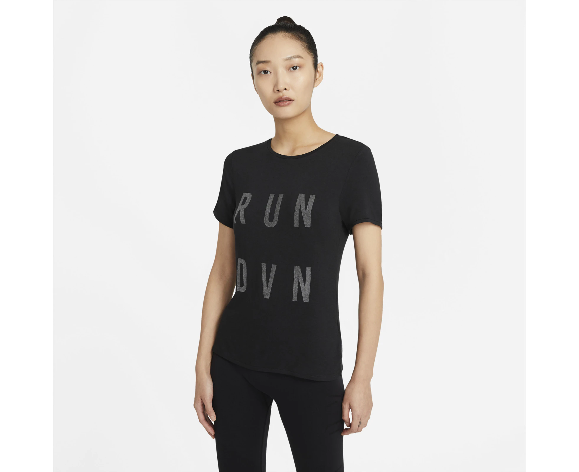 Nike Womens Run Division City Sleek Short Sleeve Top - Black