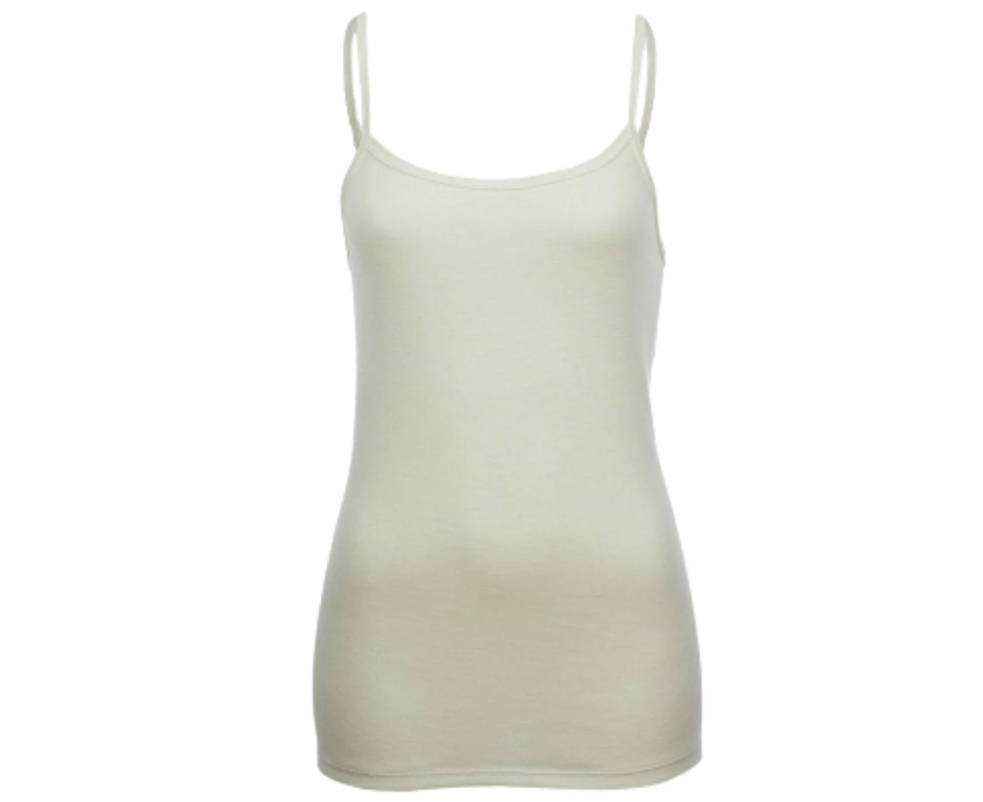 Ladies Pure Wool Thermal CAMISOLE Singlet Top Warm Winter Underwear Thermals - Natural