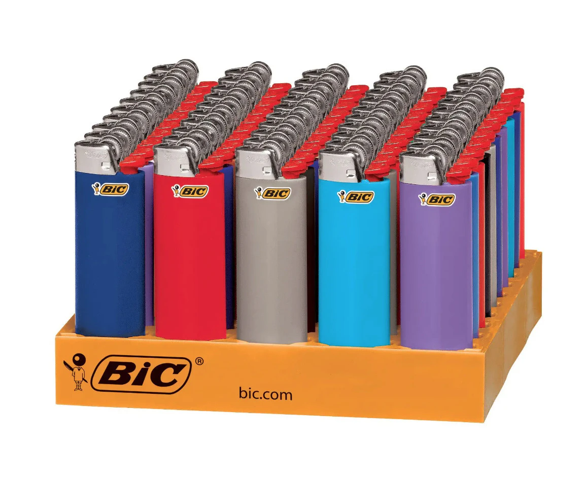 50x Bic Lighters Genuine Lighters Maxi Cigarette Lighter - Bulk Pack