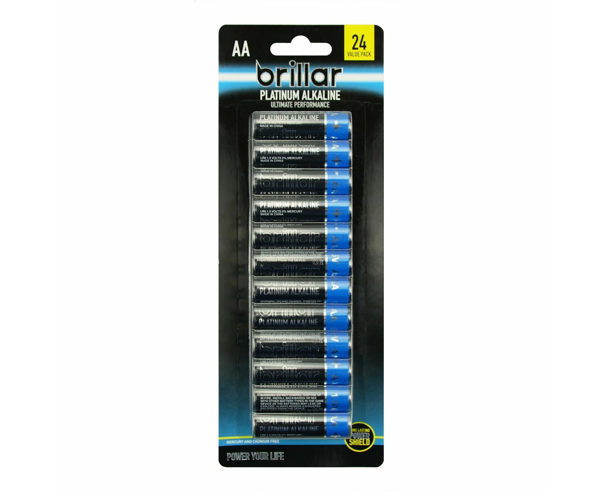 1 Pack of 24 Brillar AA Platinum Alkaline Batteries Long Lasting Power Home