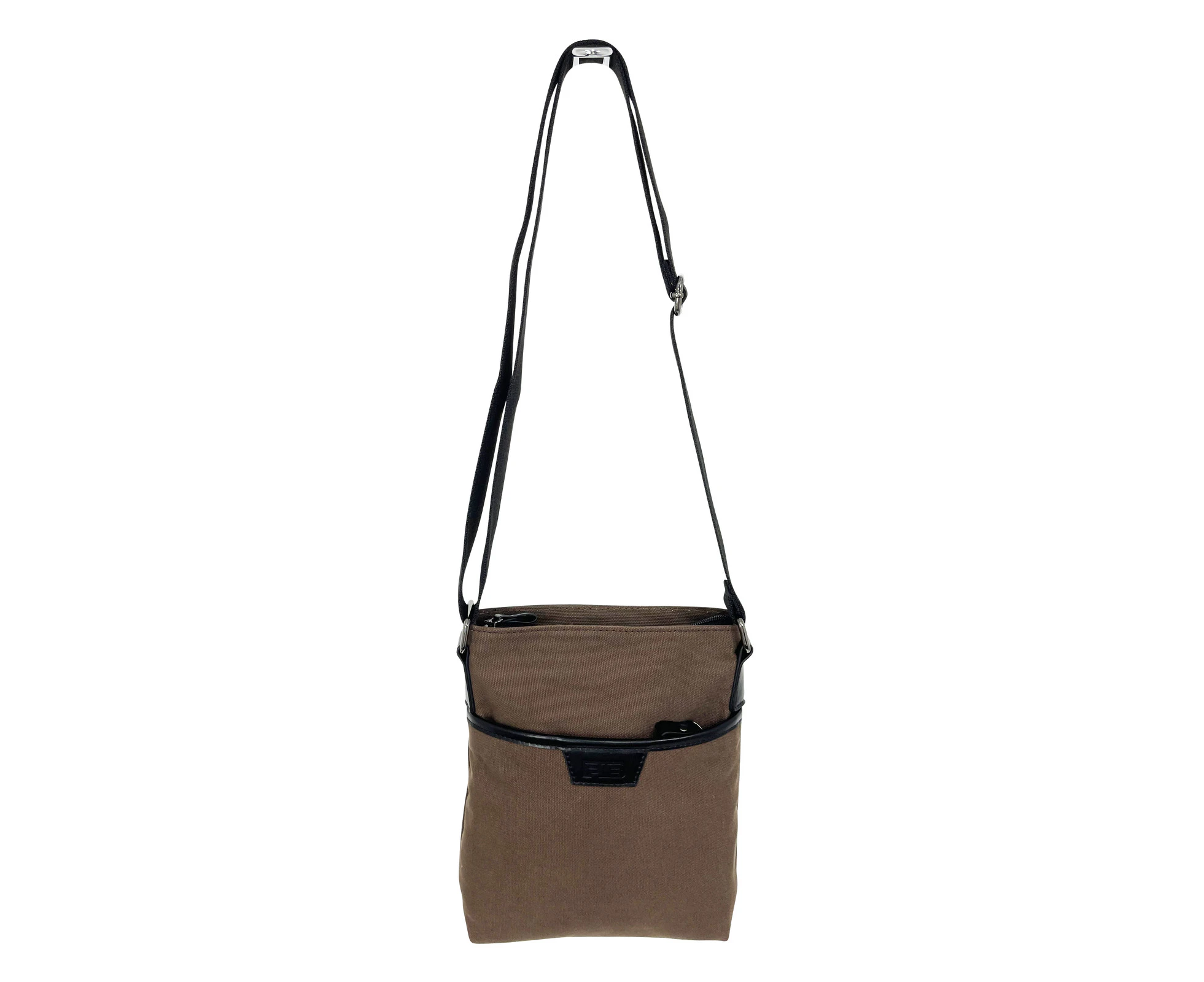 FIB Byron Canvas Sling Bag Shoulder Travel Cross Body - Brown