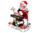 Santa Claus Playing Ornament Piano Doll Musical Electric Toy Xmas Christmas Gift