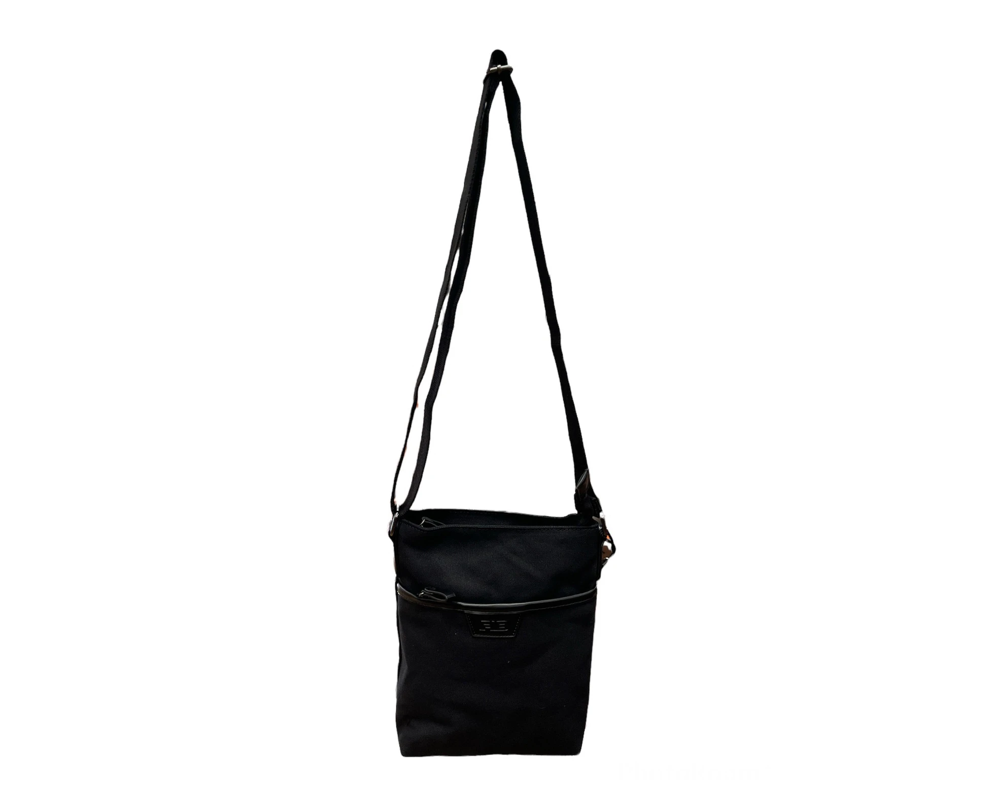 FIB Byron Cotton Canvas Sling Bag Shoulder Travel - Black