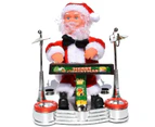 Santa Claus Playing Ornament Piano Doll Musical Electric Toy Xmas Christmas Gift