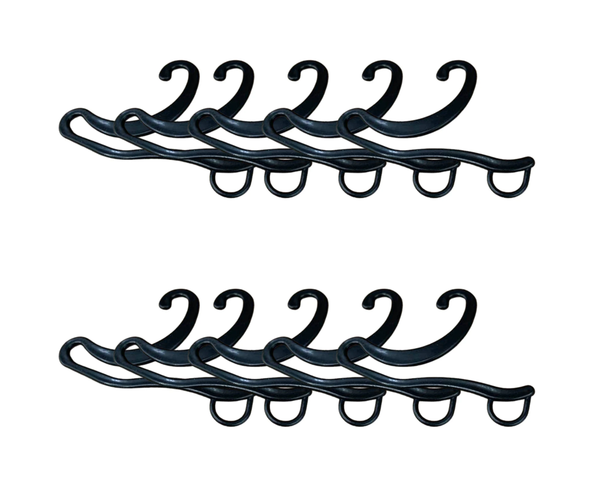 10x Socks Hangers Plastic Sock Hook Retail Display Front Hang Bulk - Black