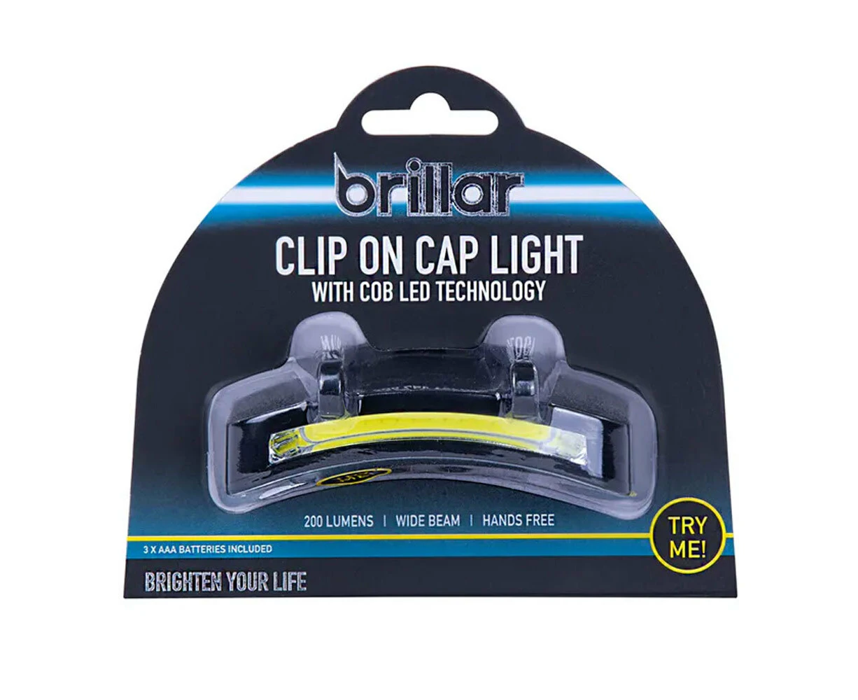 Brillar Cob LED Headlamp Clip-On 200lm Outdoor/Hiking/Camping Light for Cap/Hat