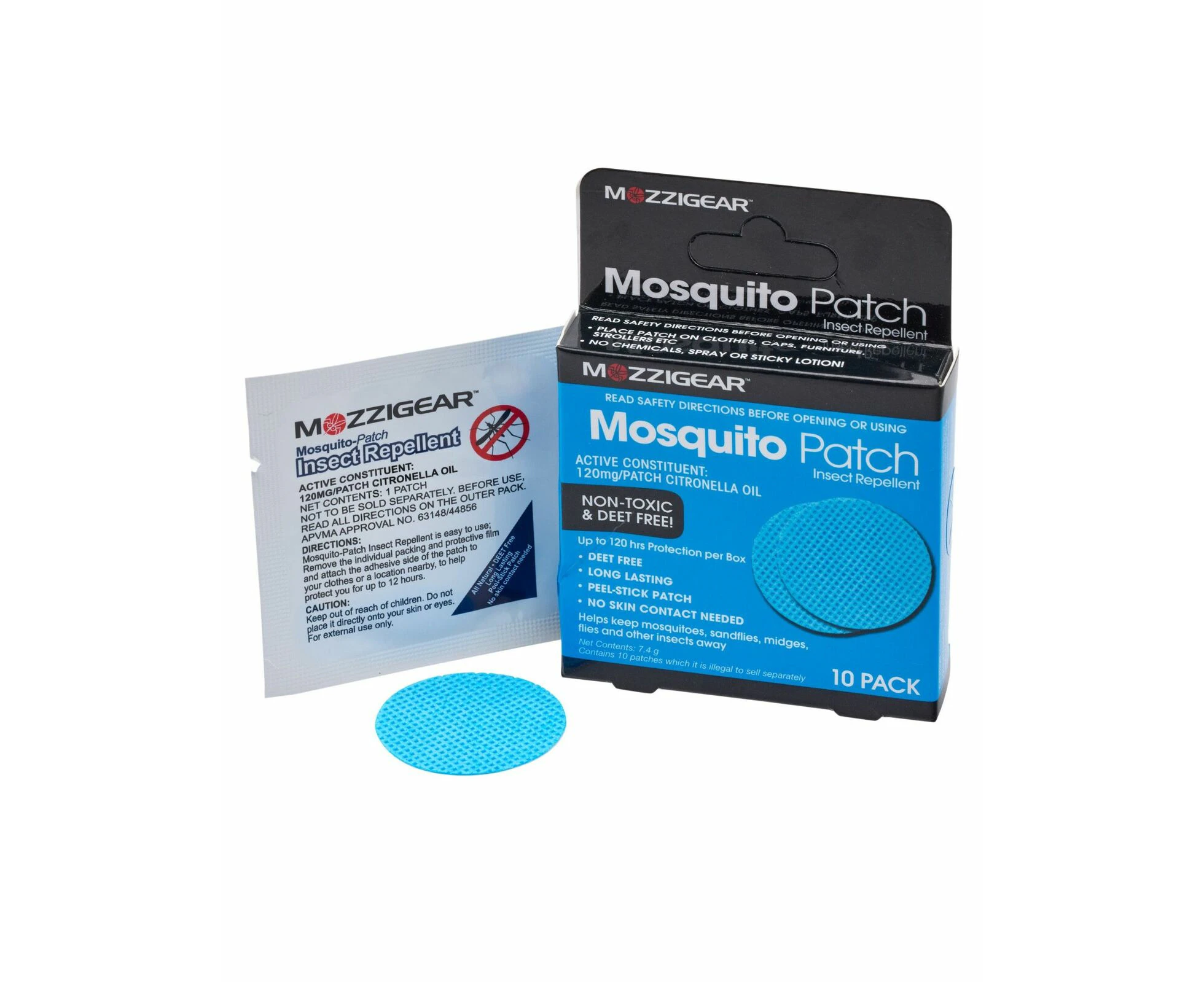 Mozzigear Mosquito Patch Repellant Repellent Adhesive 12 Hour - Pack of 10