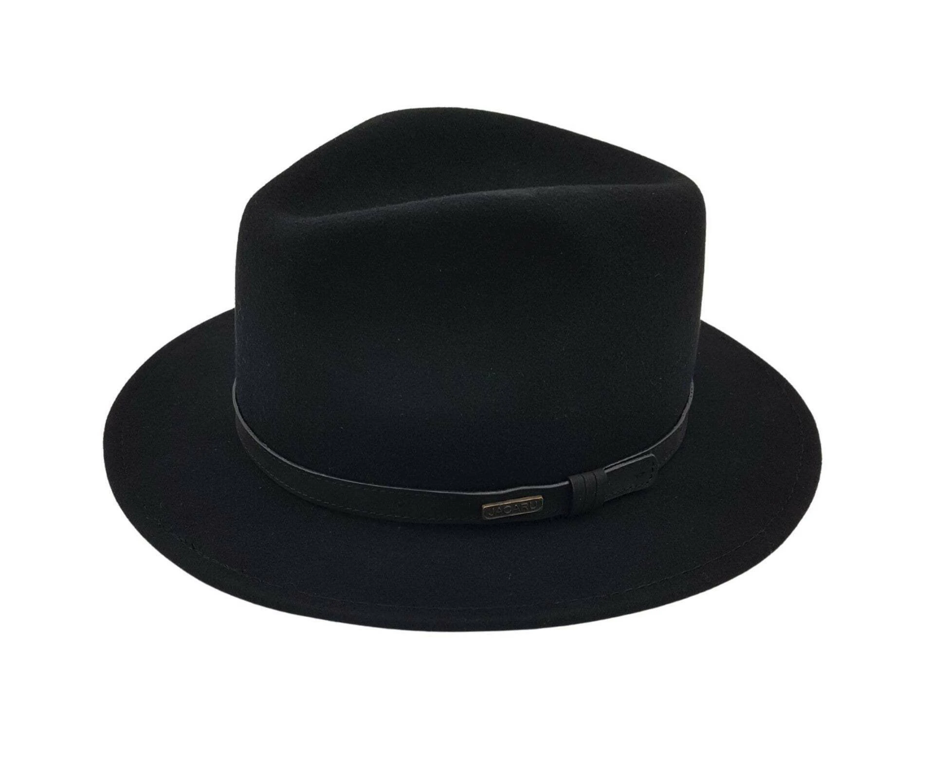 Jacaru 1851 Walkabout Wool Felt Fedora Hat Outback - Black