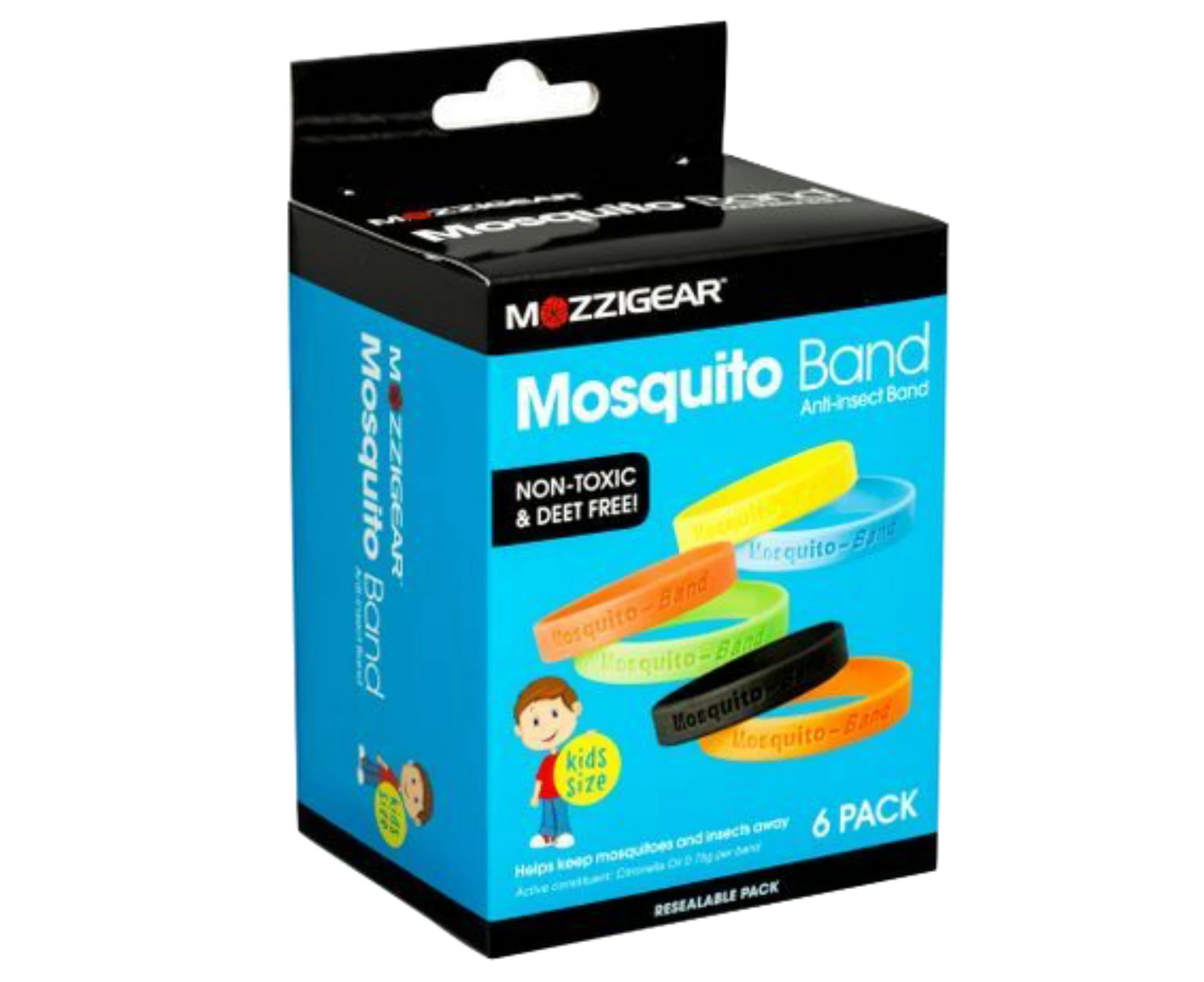 6x Mozzigear Anti Insect Mosquito Kids Wrist Band Repellent Repellant BULK