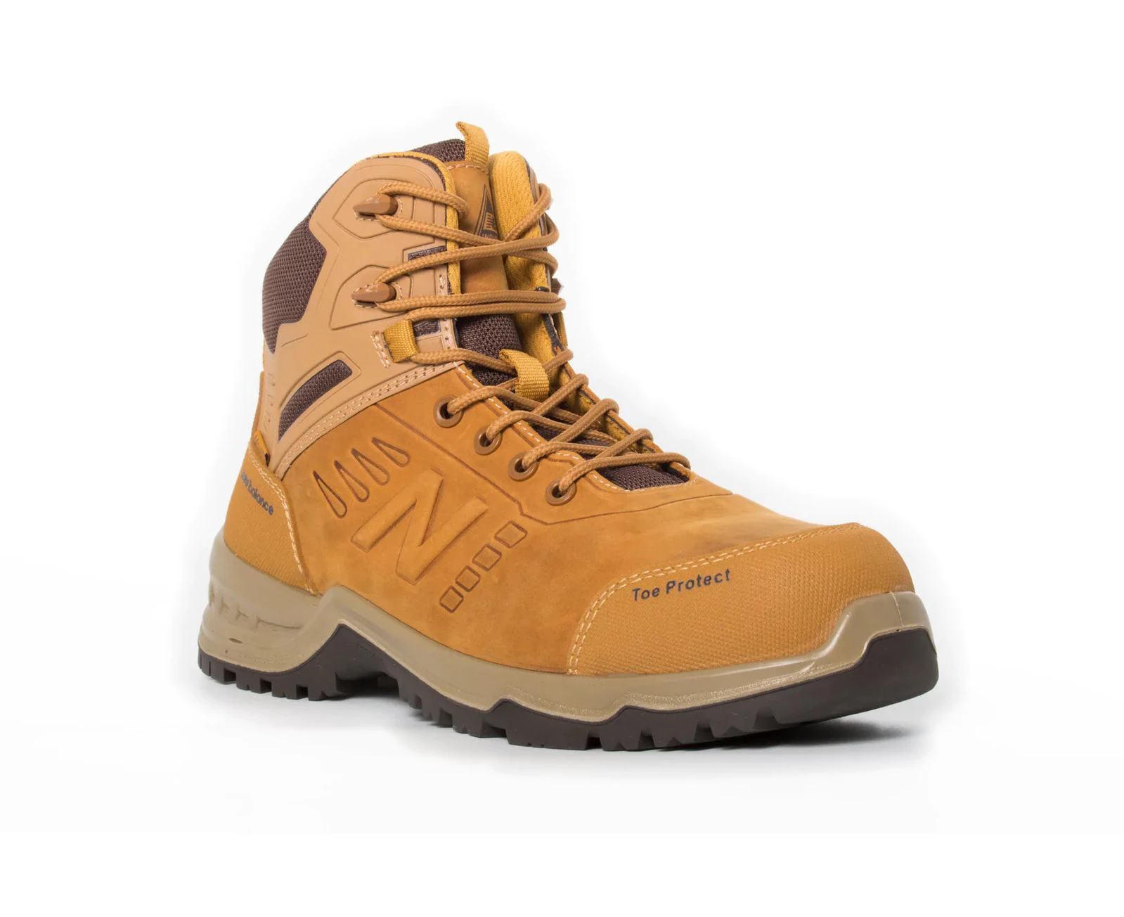 New Balance Mens Contour Steel Toe Cap Safety Work Boots with Zip - Wheat