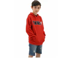 Liverpool FC Youth Boys Hoodie Jumper LFC YNWA Firebird Hoody - Red