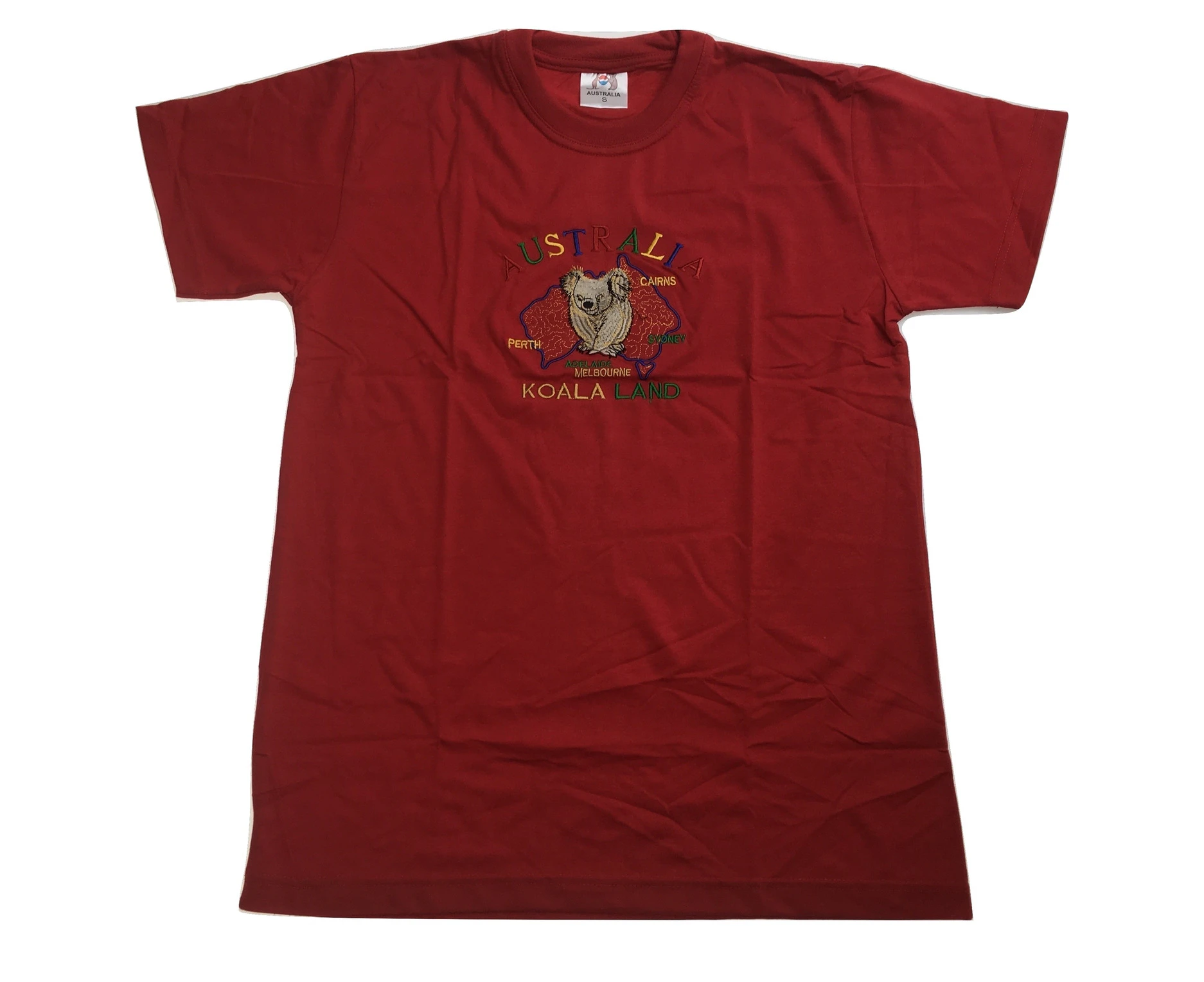 Adult Australia Koala Land T Shirt 100% Cotton Souvenir Tee Top - Red