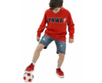 Liverpool FC Youth Boys Hoodie Jumper LFC YNWA Firebird Hoody - Red