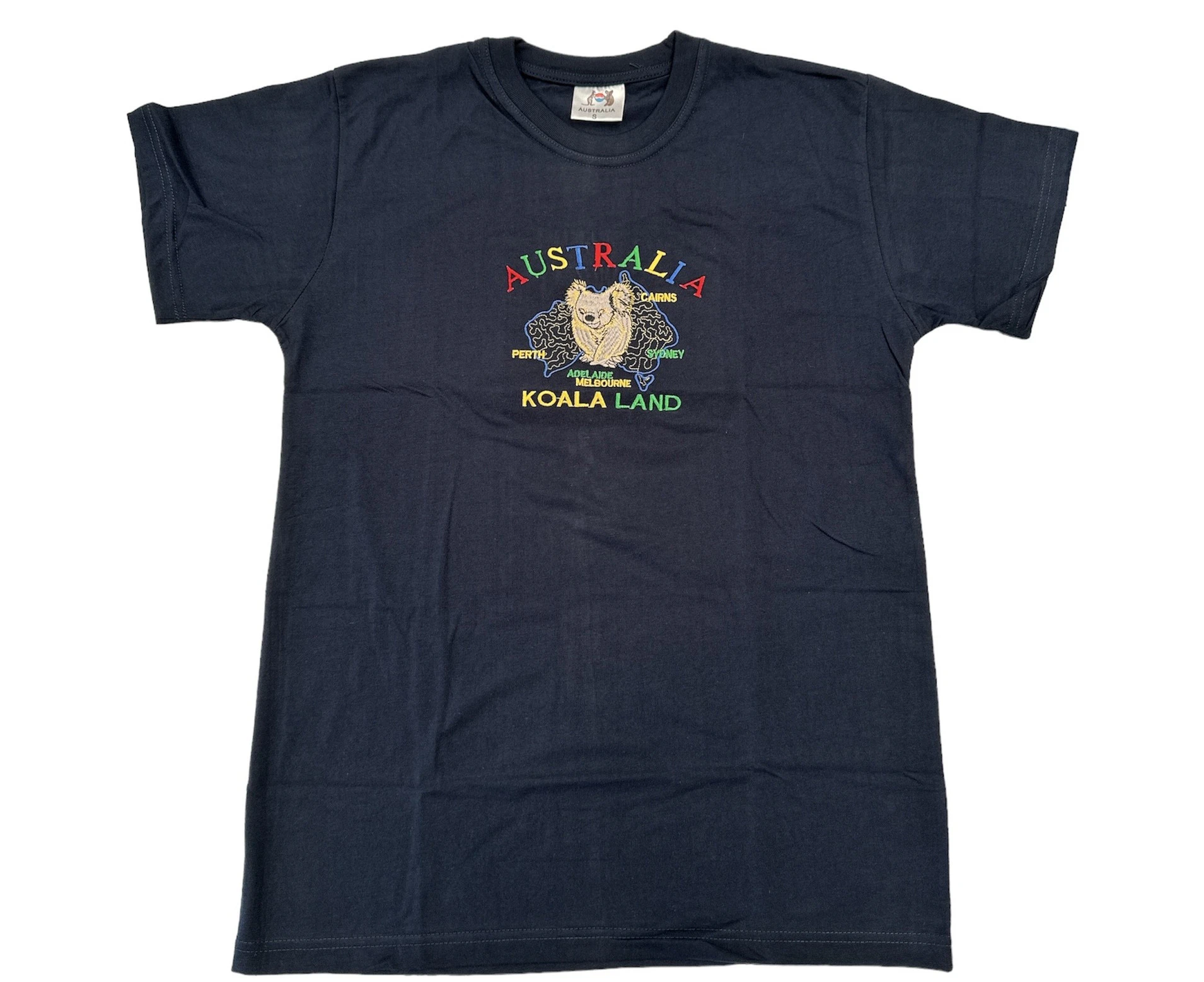 Adult Australia Kangaroo T Shirt Tee 100% Cotton Top Aussie Day - Navy