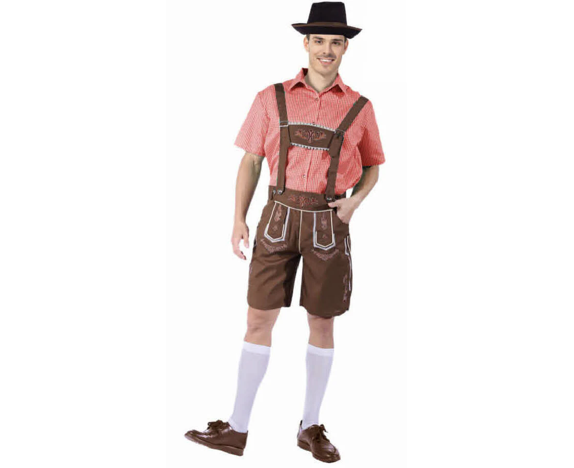 Mens Lederhosen Oktoberfest Costume Bavarian Beer Man Cosplay