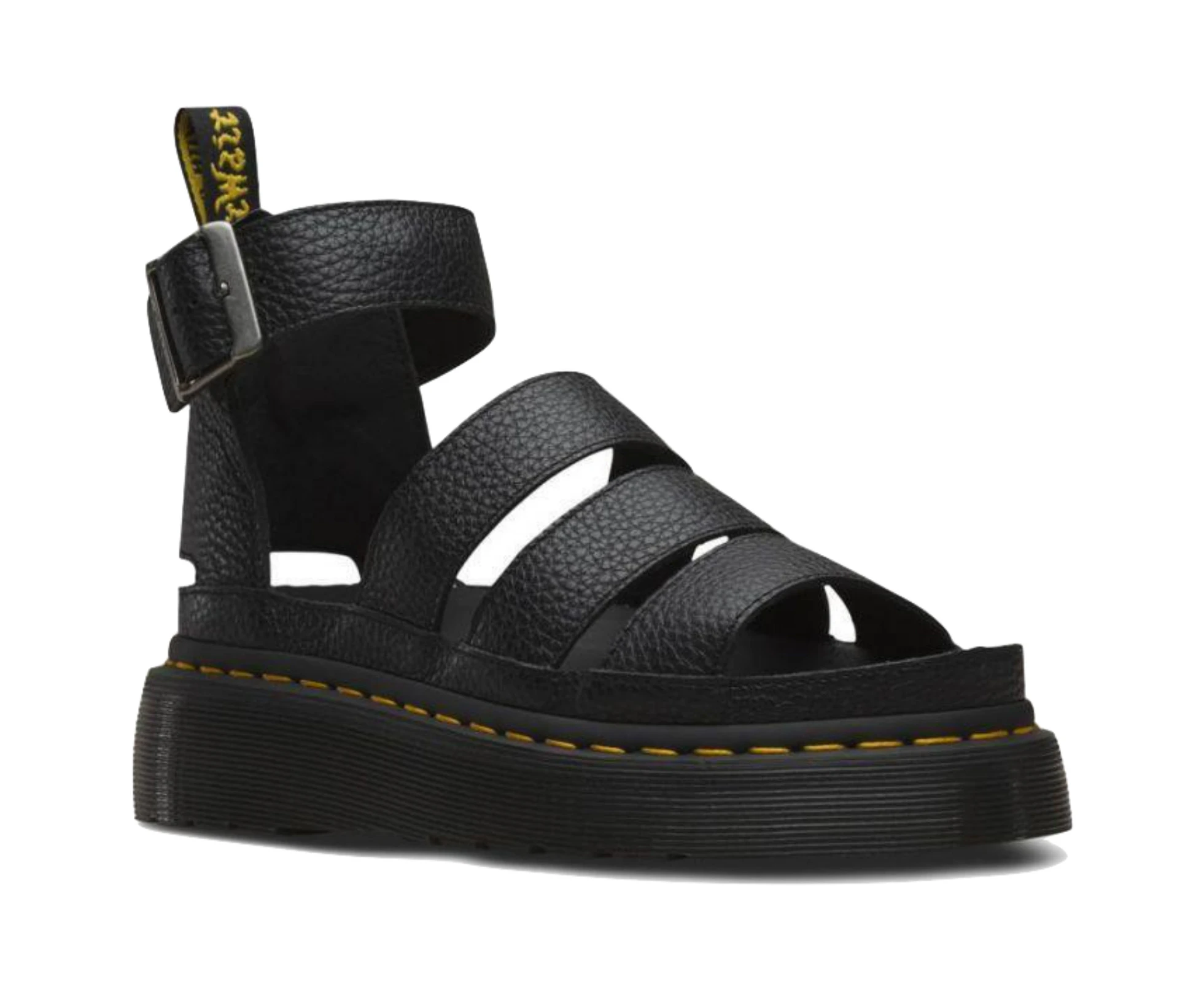 Dr. Martens Womens Clarissa II Quad Sandals Slides Shoes Doc Martins Dr Leather - Black