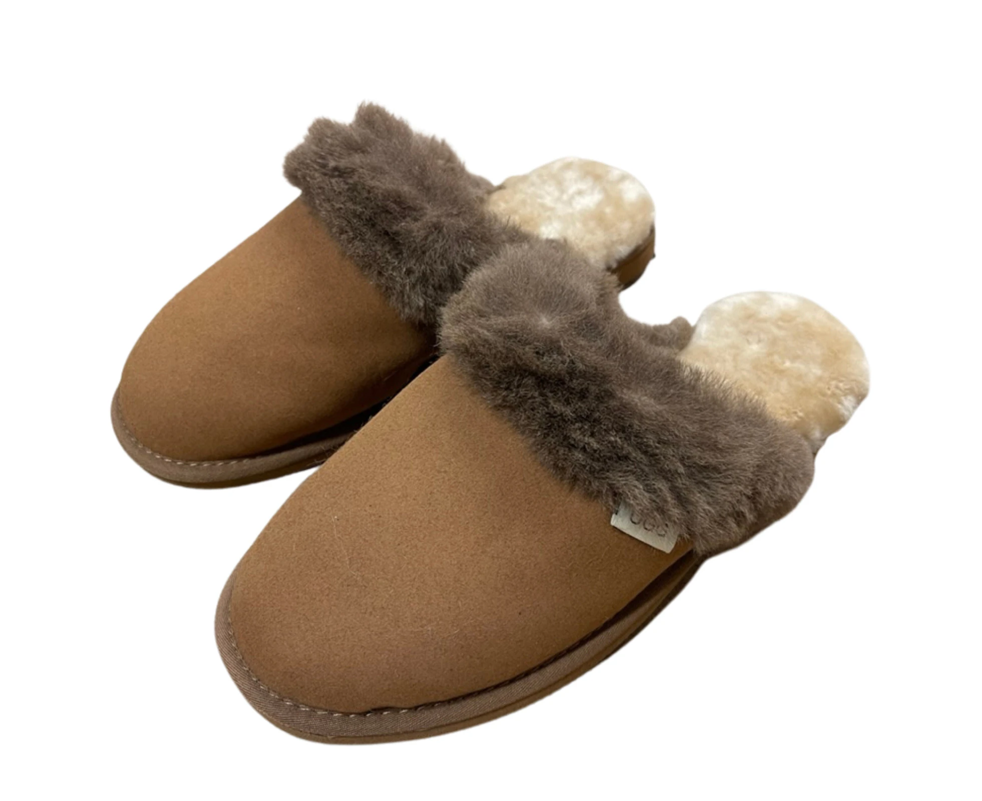 Australian Sheepskin Scuffs Moccasins Slippers Winter Slip On UGG w/ Kangaroo Trim