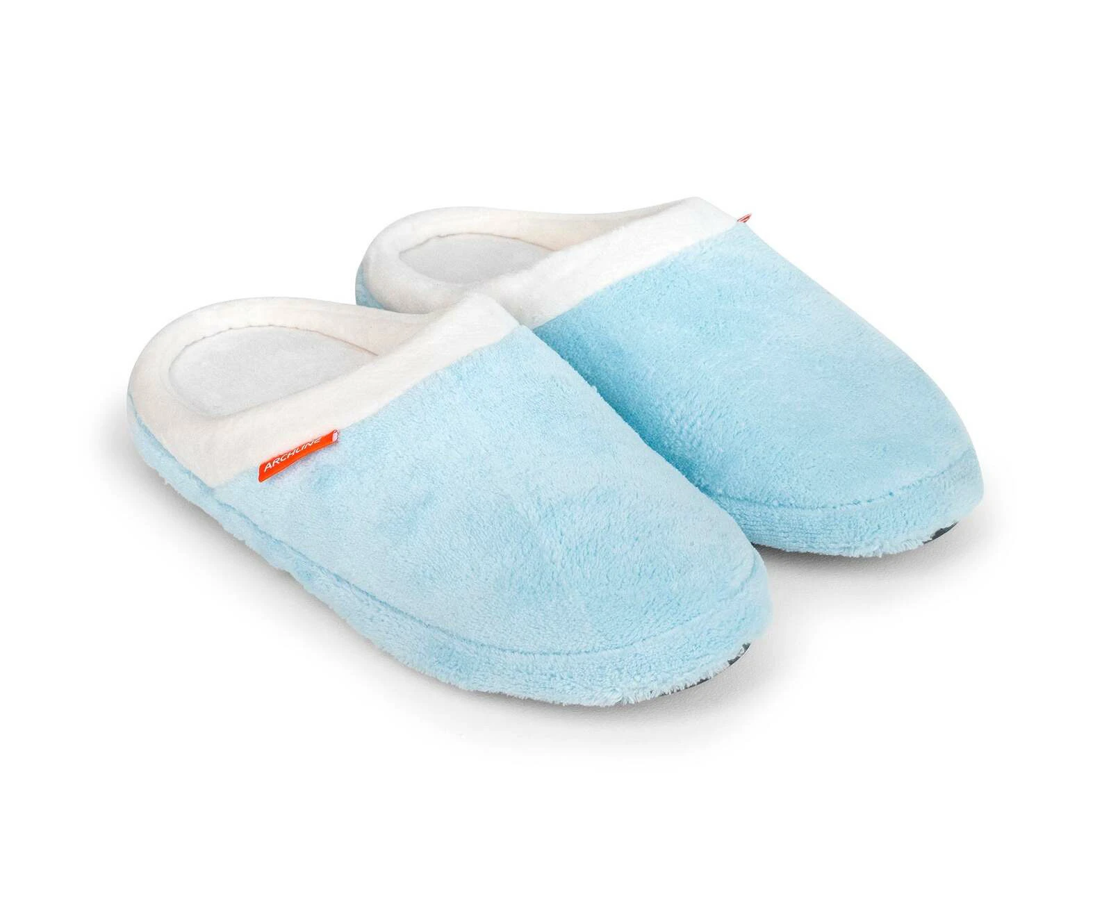 ARCHLINE Orthotic Slippers Slip On Arch Scuffs Pain Relief Moccasins - Baby Blue