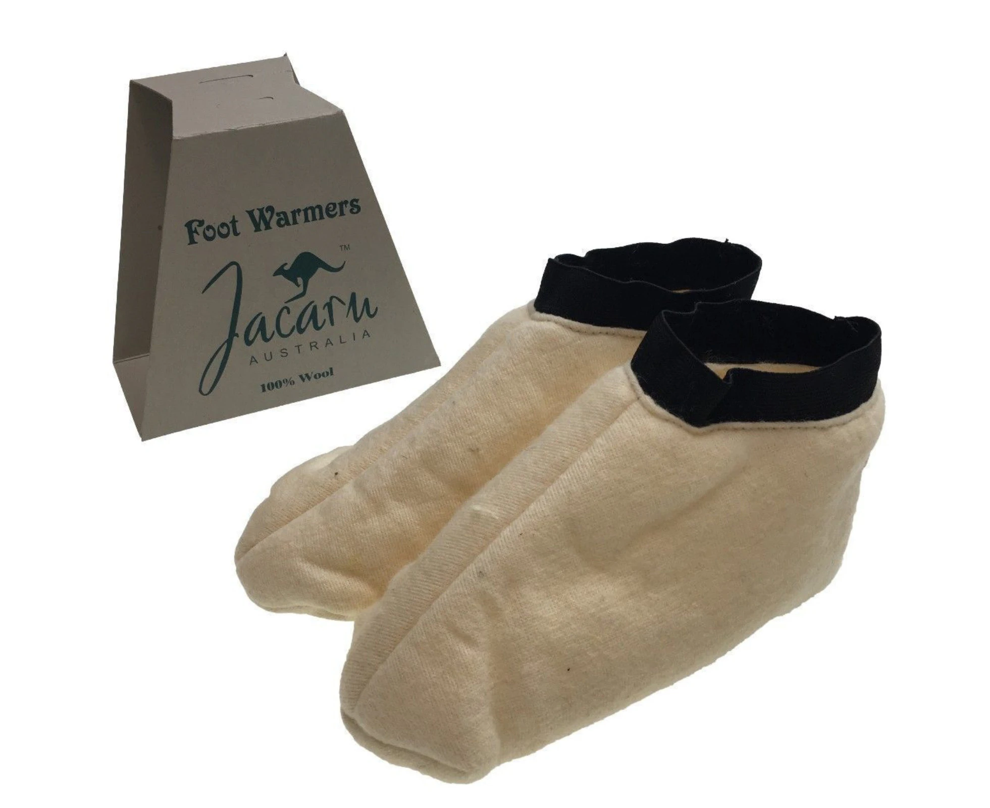 JACARU 100% Australian Sheepskin Wool Slippers Foot Warmers Winter Warm Washable