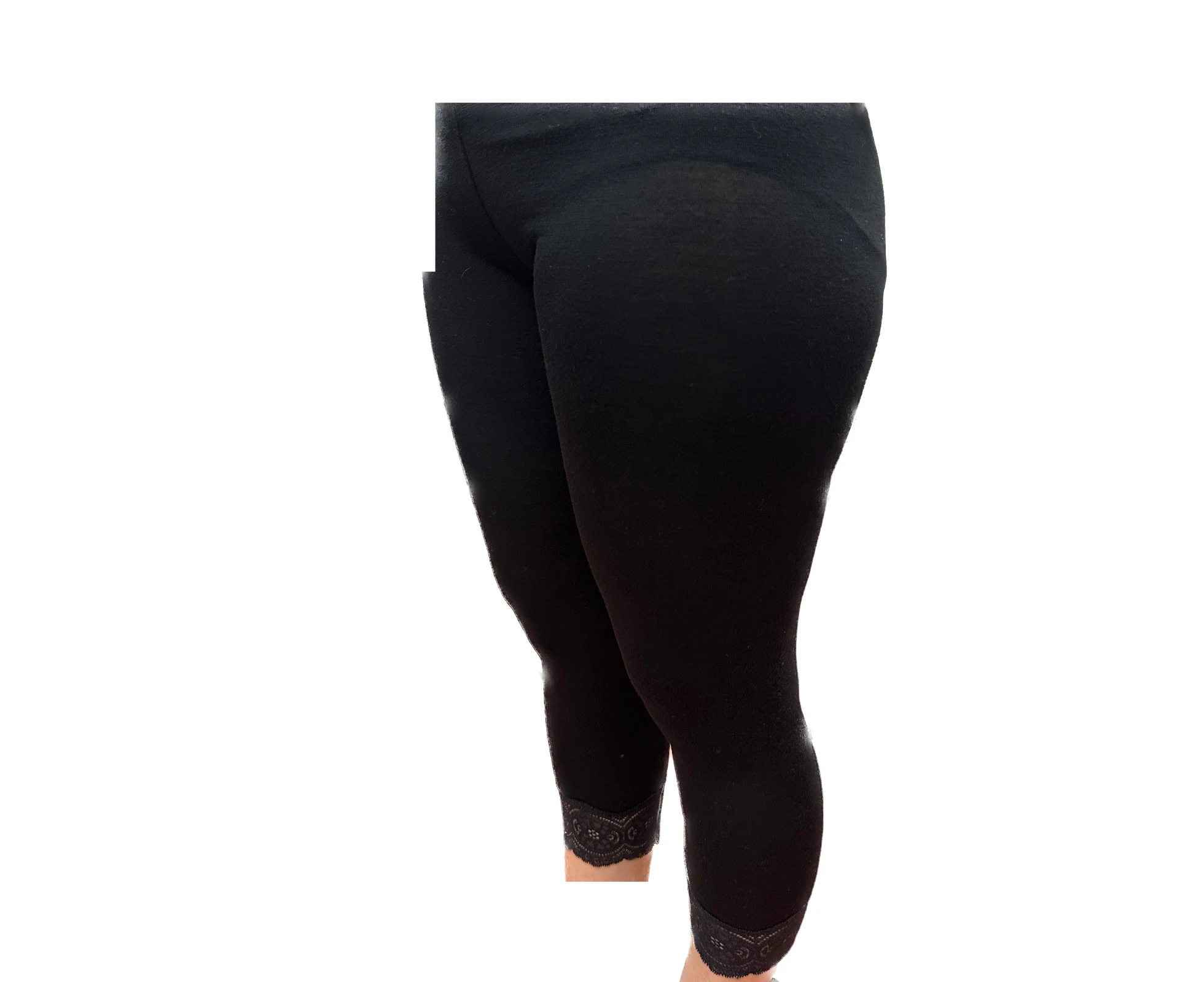 Merino Skins Womens Audrina Capri Legging Thermals Underwear Warm Winter - Black