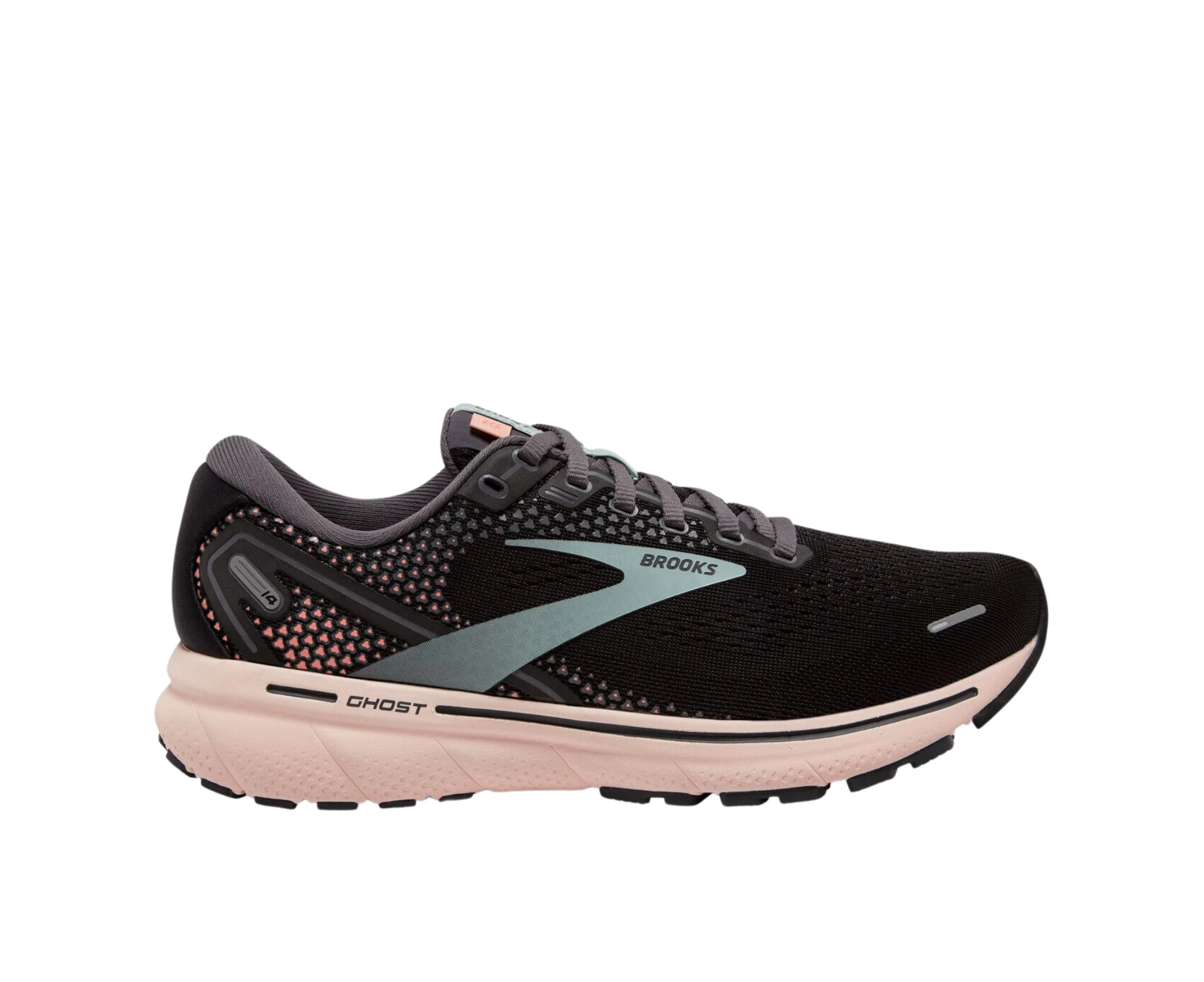 Brooks Womens Ghost 14 Sneakers Shoes Athletic Road Running - Black/Pink