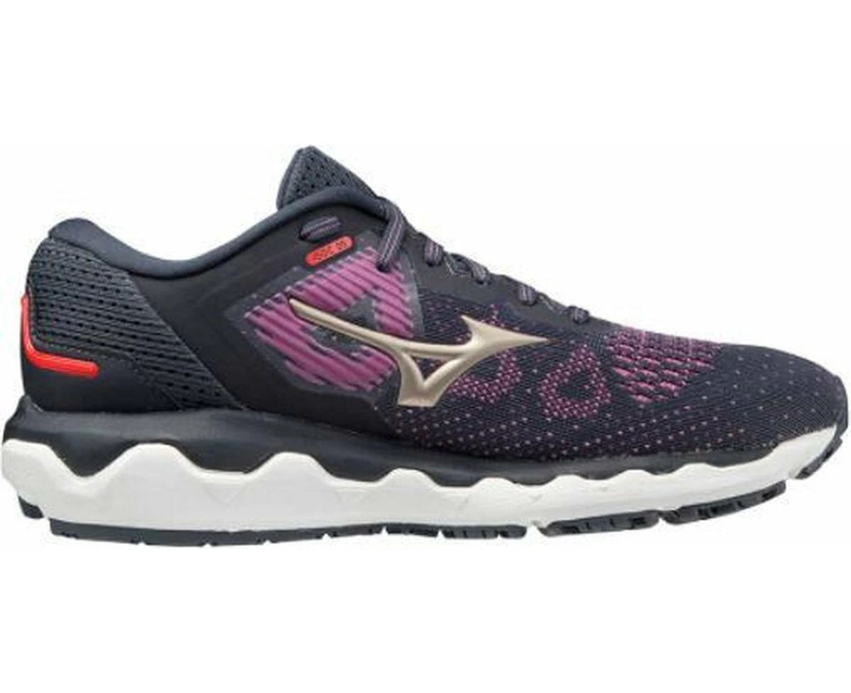 Mizuno Womens Wave Horizon 5 Running Athletic Shoes Sneakers - Black/Purple