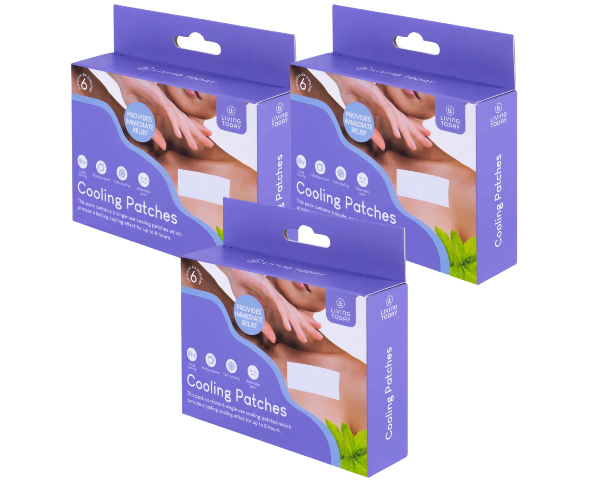 3 Packs of 6 Cooling Patches Soft Gel Sheet Cooling Relief Patch