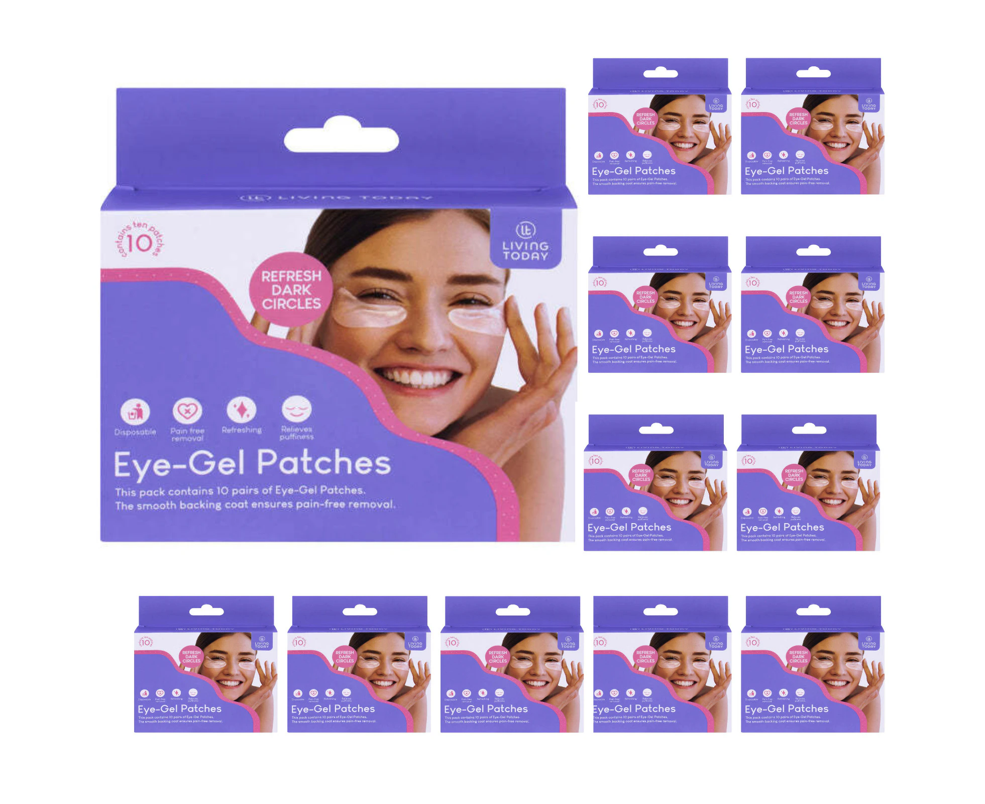 12 Packs of 10 Under Eye Gel Patch Curve Eyelash Pads Lint Free Lash Extension