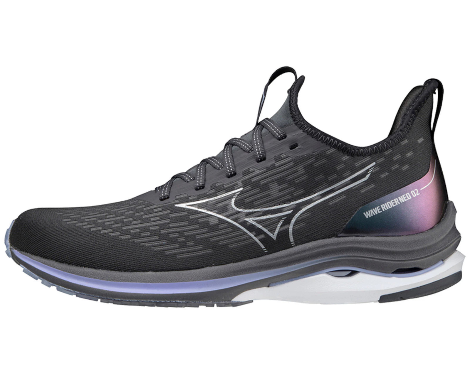 Mizuno Womens Wave Rider Neo 2 Running Athletic Runners Shoes Sneakers - Black