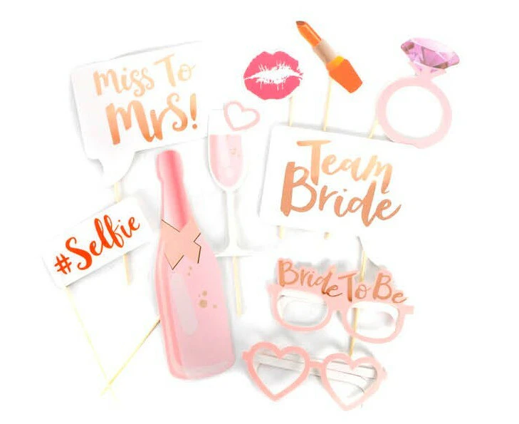 10x Bride To Be Photo Booth Props Hens Bridal Party Bachelorette Selfie