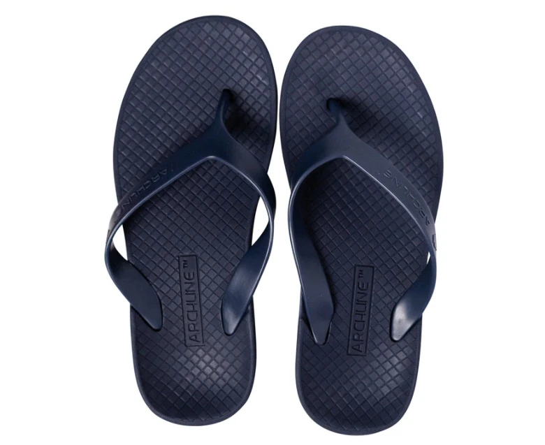 ARCHLINE Flip Flops Orthotic Thongs Arch Support Shoes Footwear - Navy