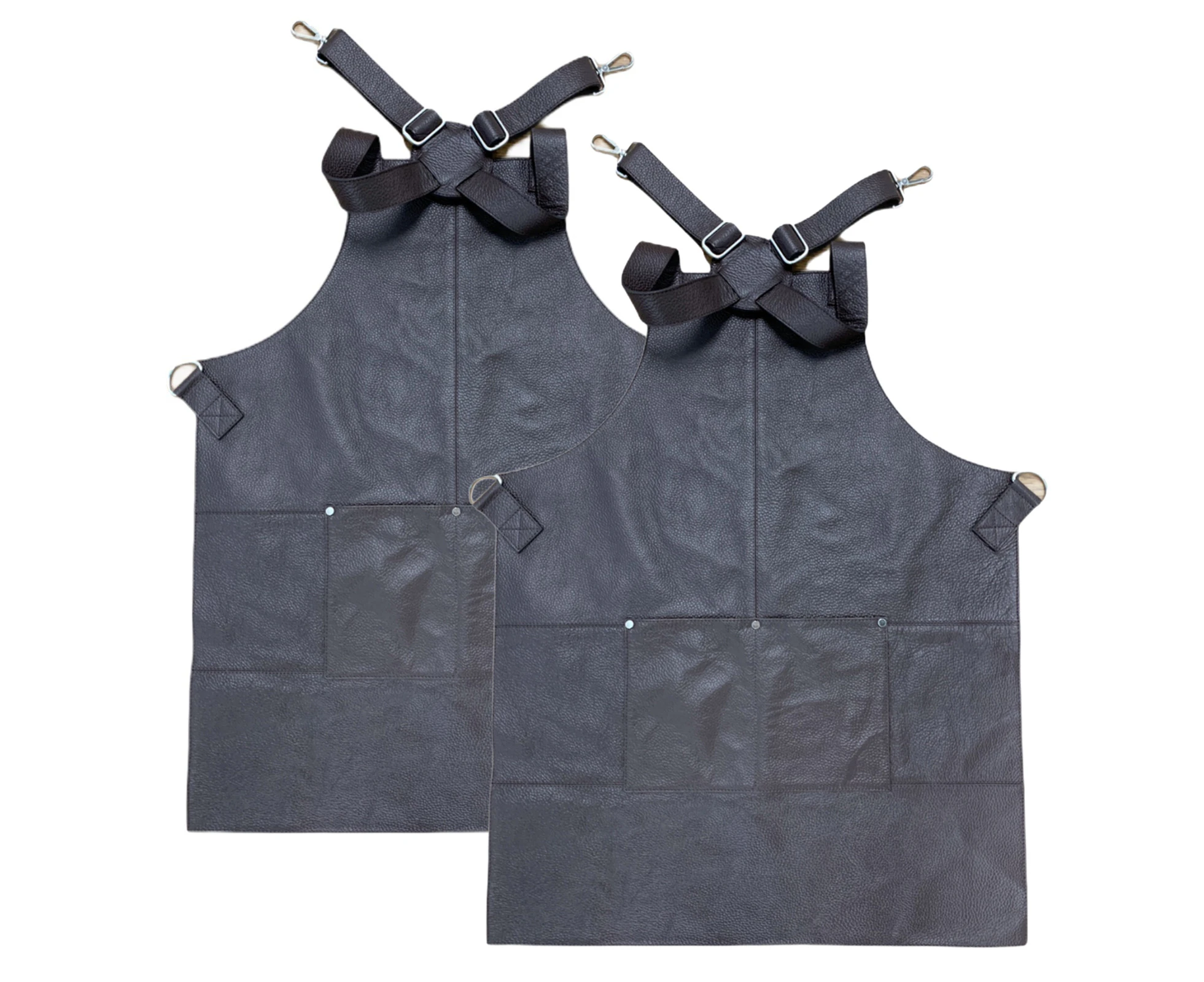 2x BUFFALO LEATHER APRON Cooking Chef Hairdresser Waterproof Durable - Brown