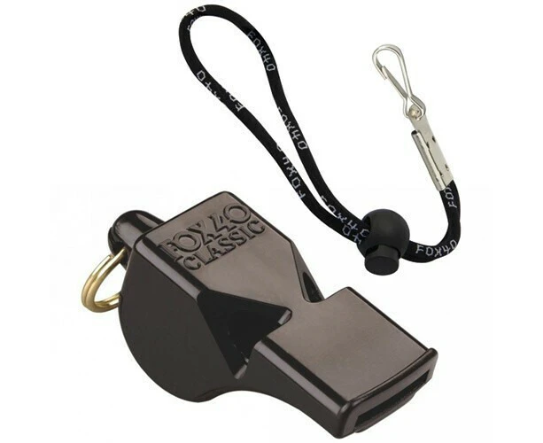 Fox 40 Classic Whistle Outdoor Safety Sports Referee Football Soccer - Black