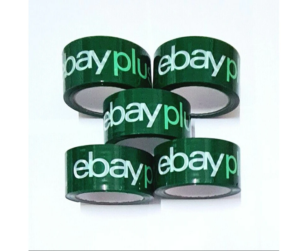 5x Rolls eBay Green Packing Tape Carton Box Bag Sticky Tape Plus