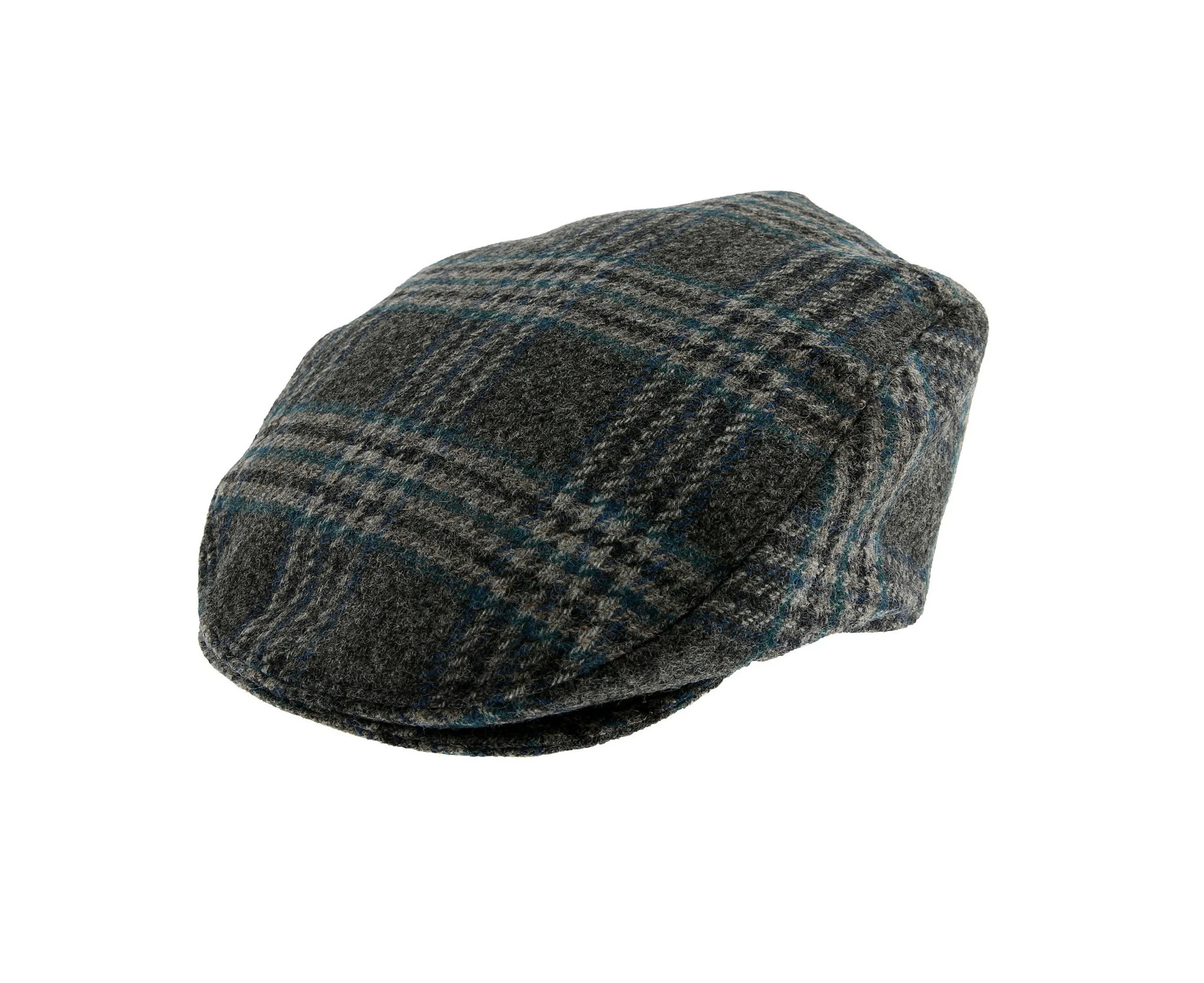 Dents Abraham Moon Tweed Flat Cap Wool Ivy Hat Driving Cabbie Quilted - Graphite