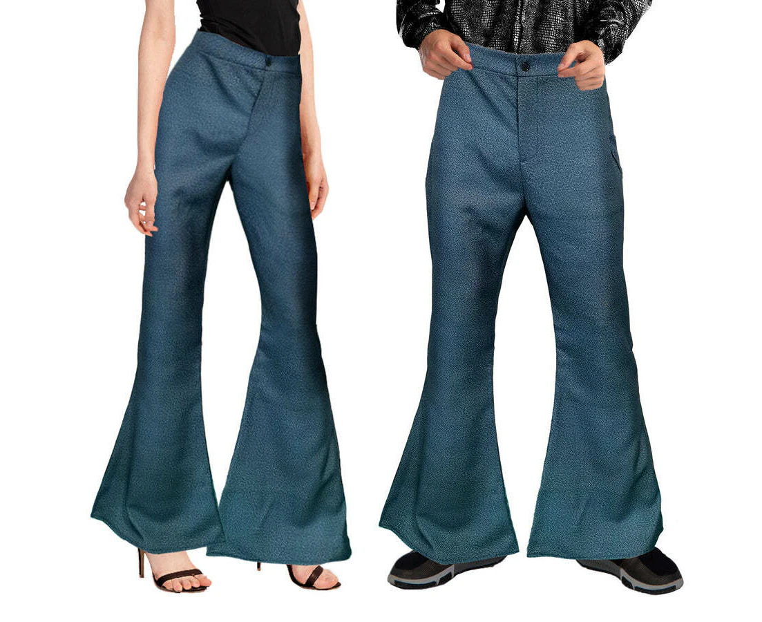 70s Flares Denim Look Jeans 1970s Flared Pants Mens Ladies Unisex 70's Dancer