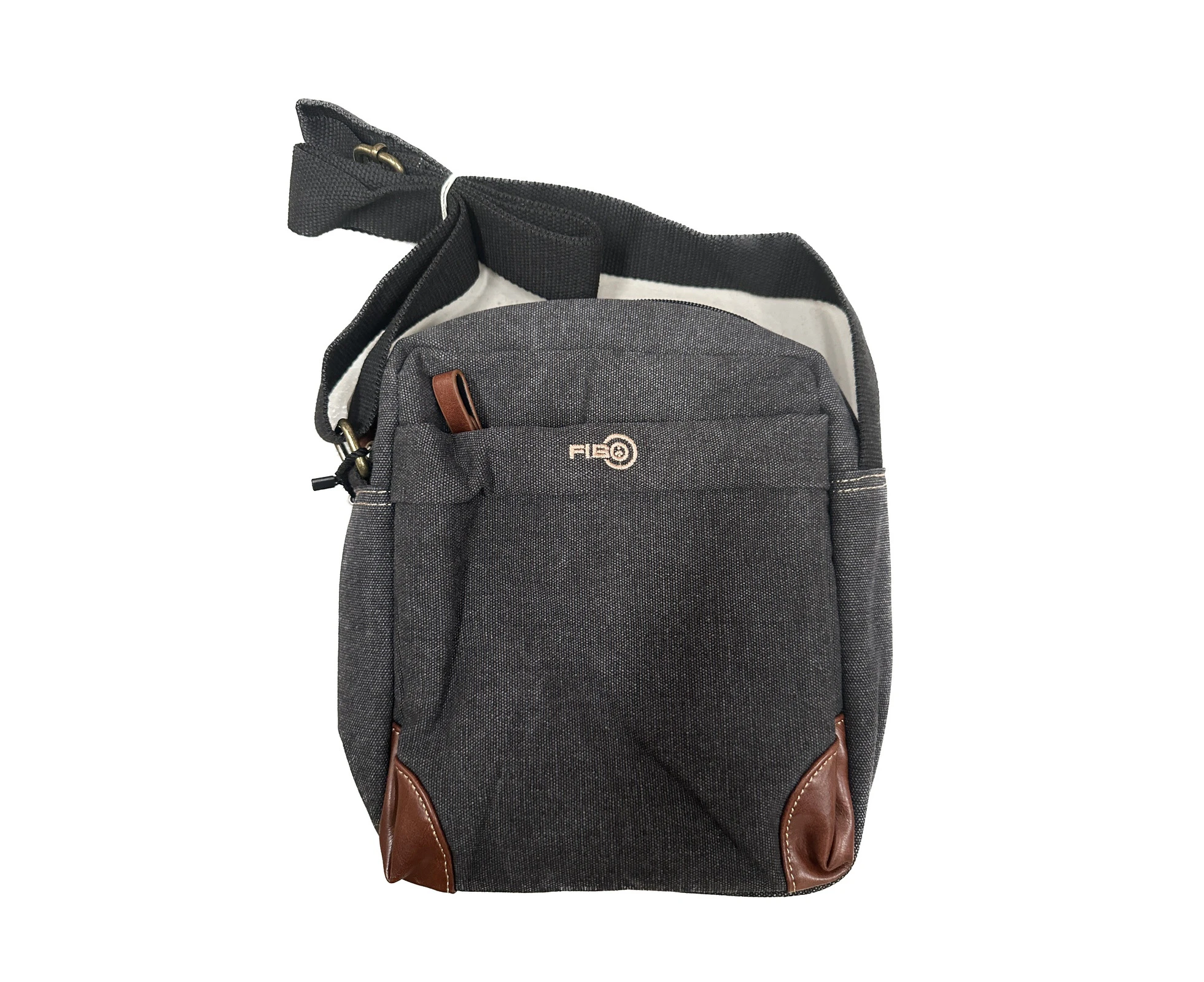 FIB Explorer Canvas Cross Body Travel Bag - Black