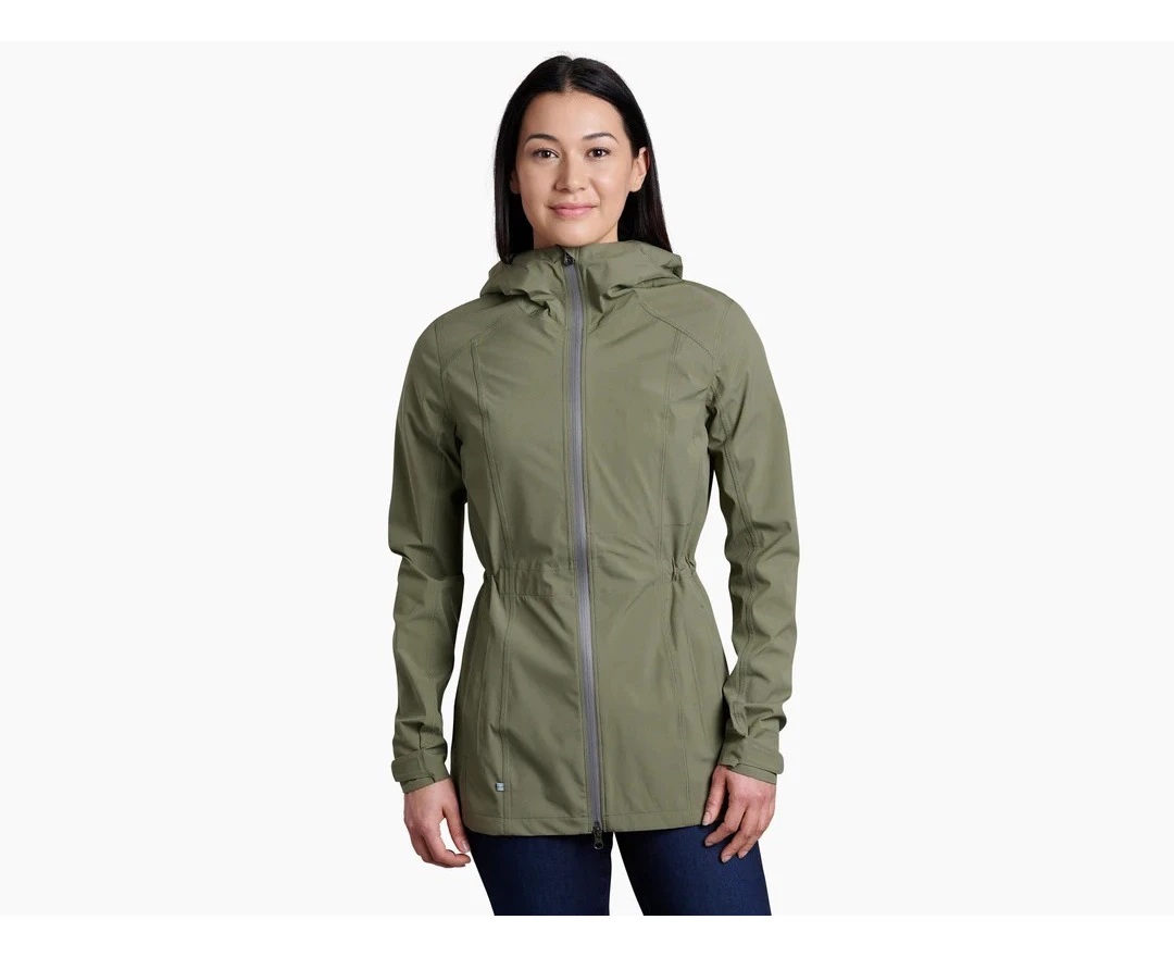 Kuh Womens Stretch Voyagr Jacket Lightweight Breathable Waterproof in Sage