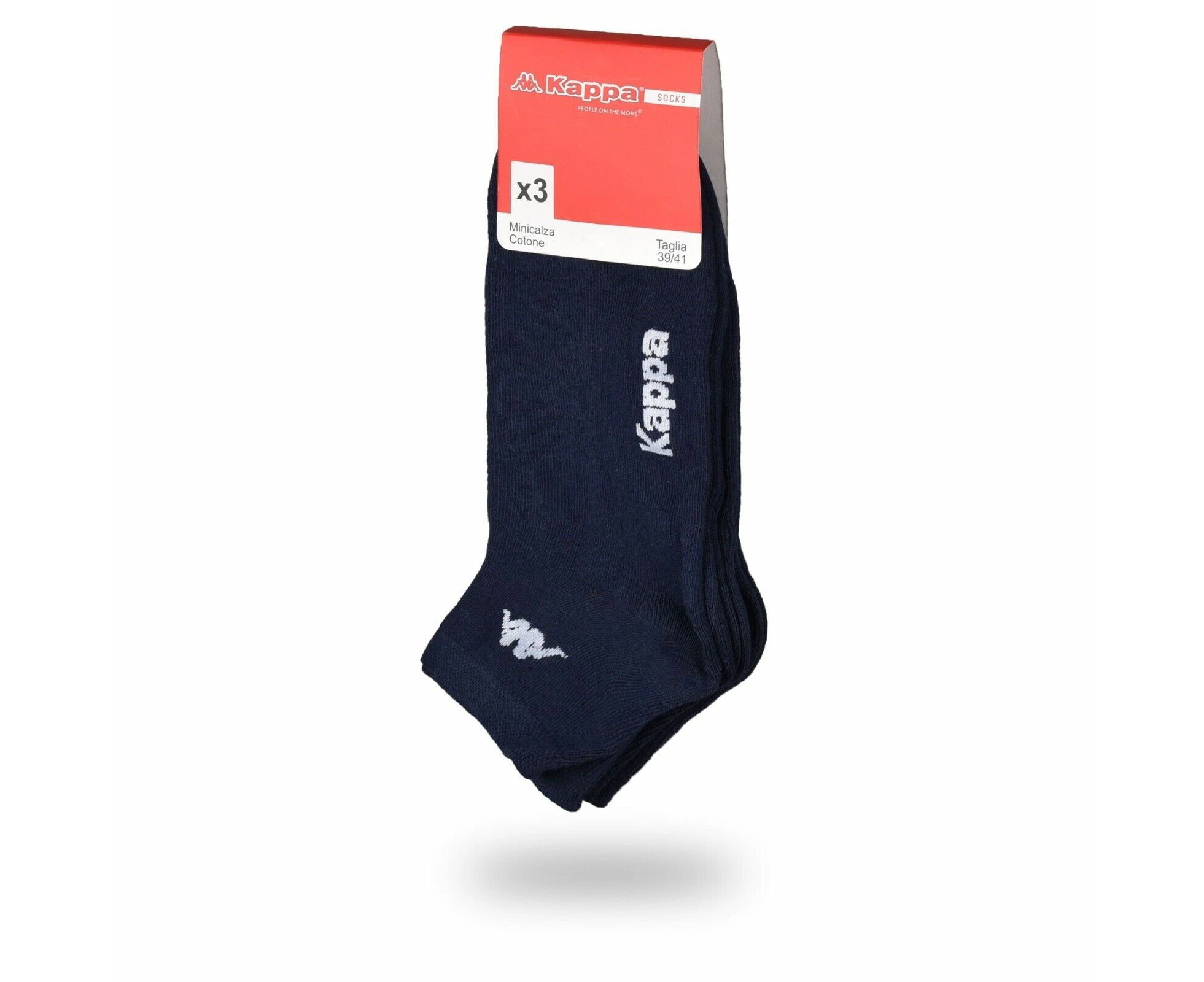 Kappa Mens Ankle Socks - Navy - 1 Pack of 3