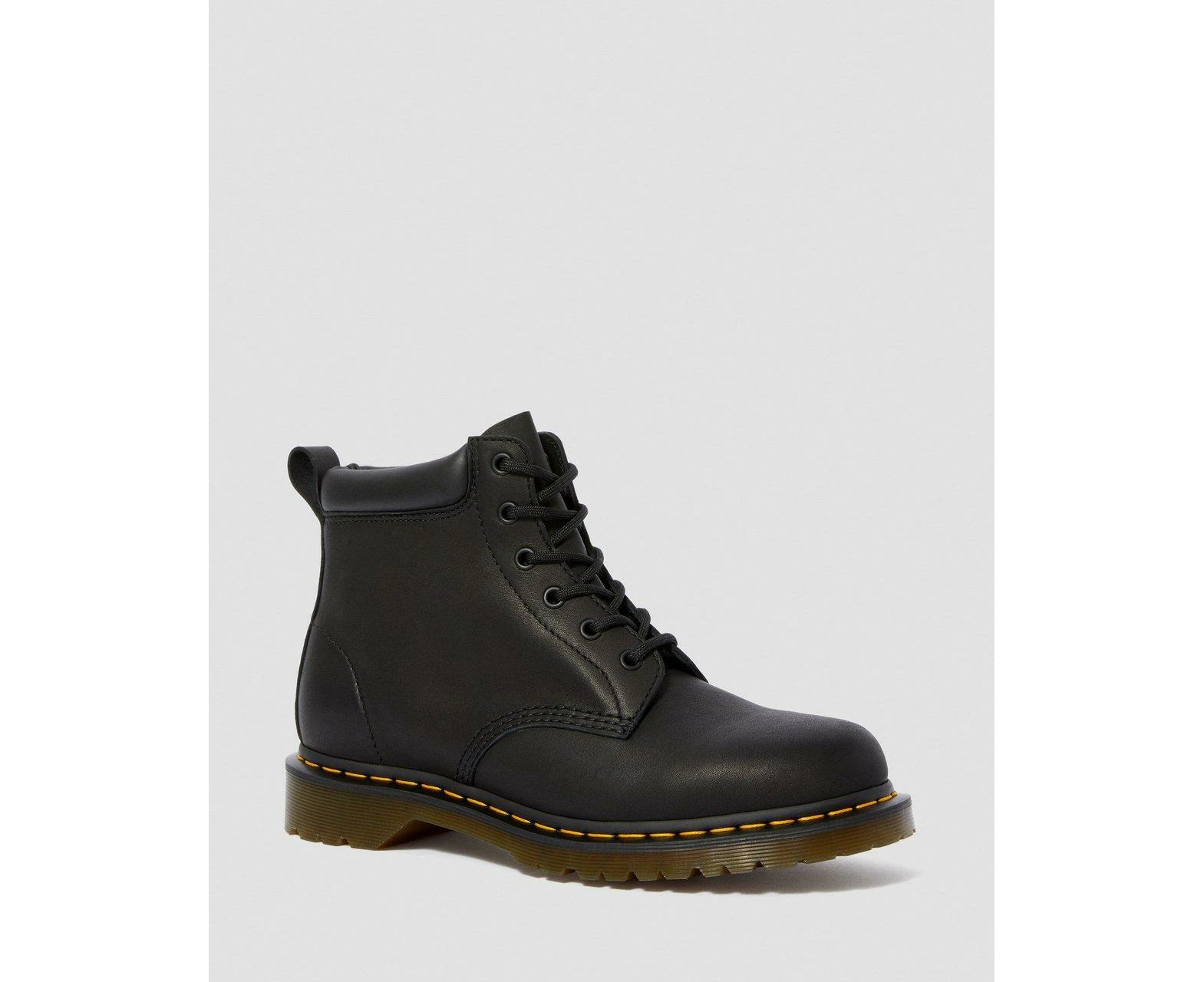 Dr. Martens 939 Ben Boots 6 Eye Mens Greasy Leather Shoes Leather Doc in Black