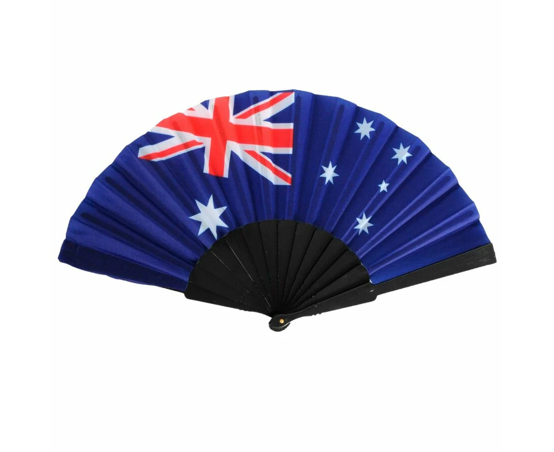 Australian Flag Folding Hand Fan - Stylish Patriotic for Celebrations Australia Day