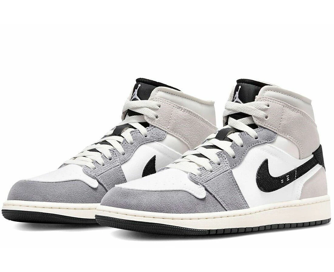 Nike Air Jordan 1 Mid Top SE Craft Shoes Sneakers - Cement Grey/Black - US 7